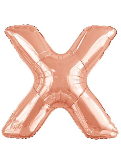 Globo letra X oro rosa (86 cm)
