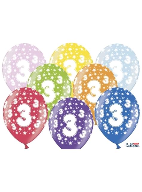 Globos de látex “3“multicolor