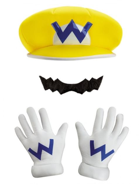 Gorra y bigote de Wario para adulto