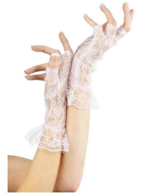 Guantes de encaje sin dedos blancos - Smiffys | Funidelia