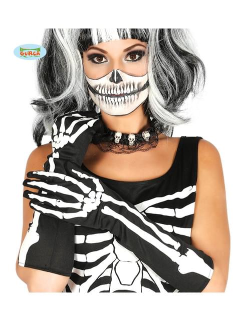Guantes de esqueleto largos para adulto