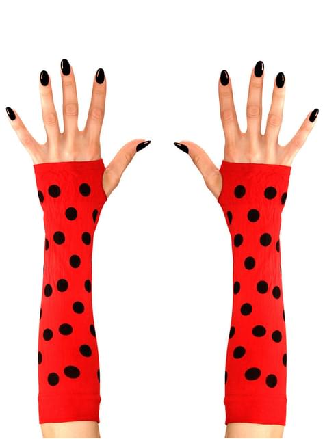 Guantes largos de mariquita para mujer