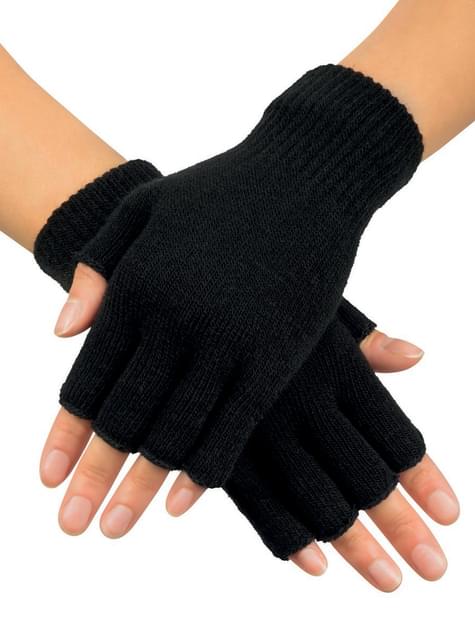 Guantes negros sin dedos para adulto - Boland | Funidelia