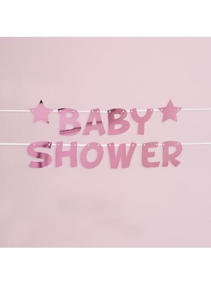 Guirnalda Baby Shower rosa - Pink Star - Neviti | Funidelia