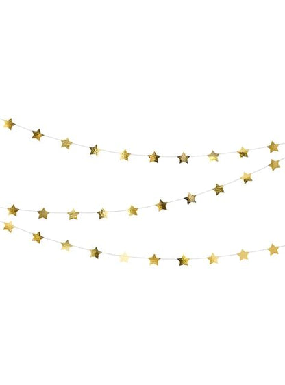 Guirnalda con estrellas doradas (3,6 m)