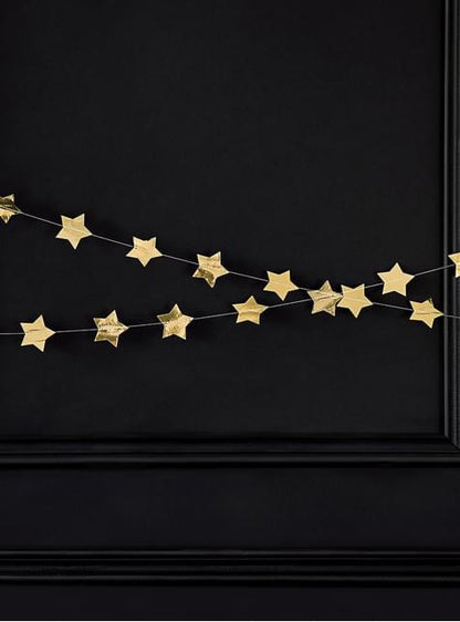 Guirnalda con estrellas doradas (3,6 m)