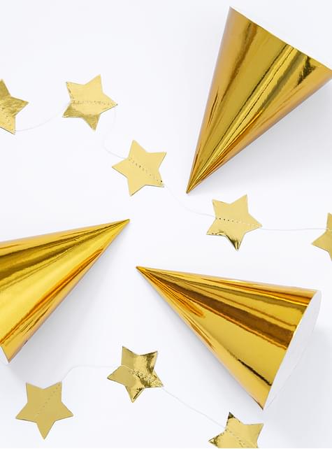 Guirnalda con estrellas doradas (3,6 m)