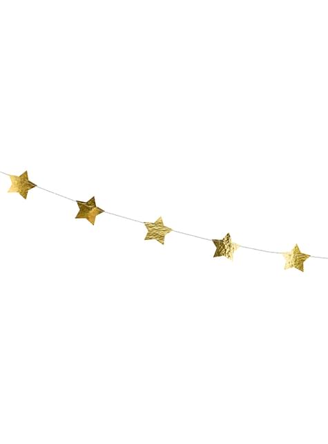Guirnalda con estrellas doradas (3,6 m)