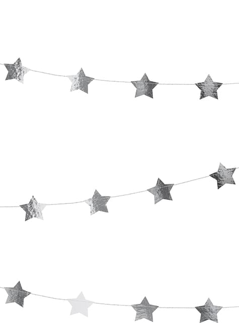 Guirnalda con estrellas plateadas (3,6 m) - Partydeco | Funidelia