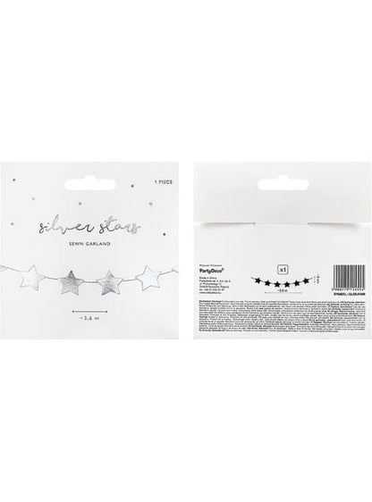 Guirnalda con estrellas plateadas (3,6 m) - Partydeco | Funidelia