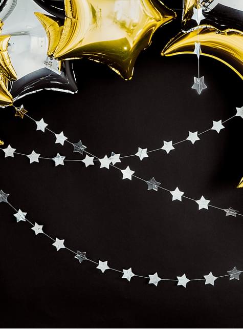 Guirnalda con estrellas plateadas (3,6 m) - Partydeco | Funidelia
