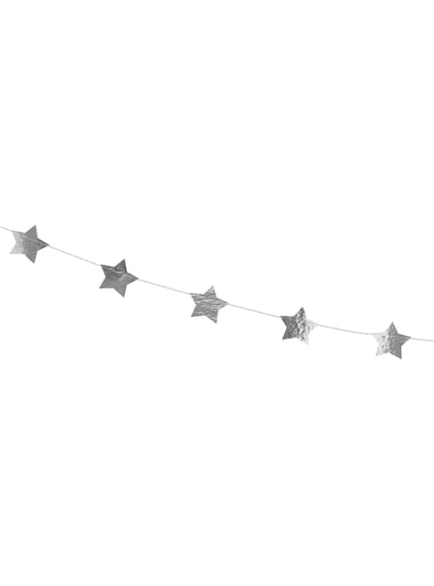 Guirnalda con estrellas plateadas (3,6 m) - Partydeco | Funidelia