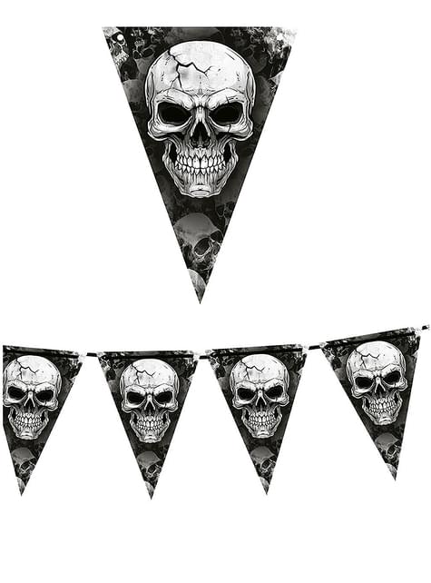 Guirnalda de banderines de calaveras Halloween - Guirca | Funidelia