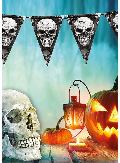Guirnalda de banderines de calaveras Halloween - Guirca | Funidelia