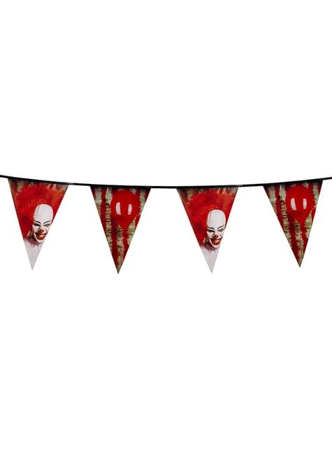 Guirnalda de banderines de payaso del horror