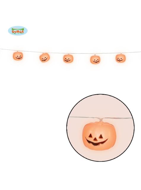 Guirnalda de calabazas con luz