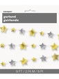 Guirnalda de estrellas doradas y plateadas