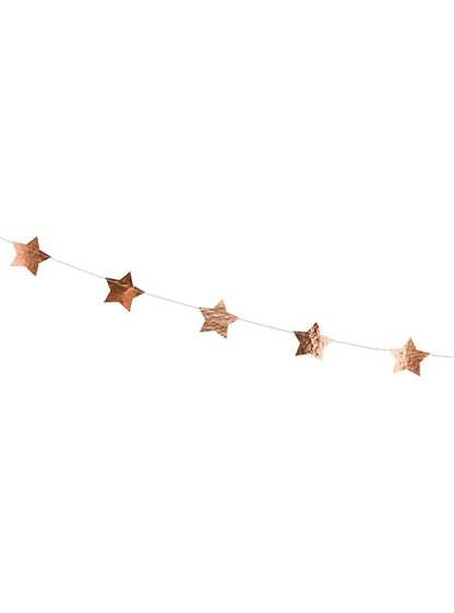 Guirnalda de estrellas oro rosa - Partydeco | Funidelia