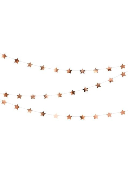 Guirnalda de estrellas oro rosa - Partydeco | Funidelia