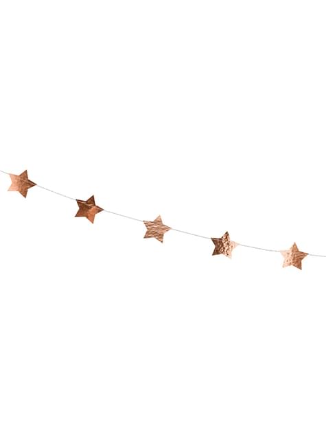 Guirnalda de estrellas oro rosa - Partydeco | Funidelia
