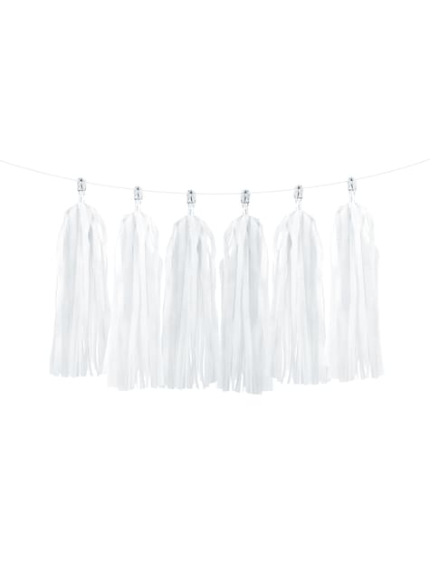 Guirnalda de flecos blancos