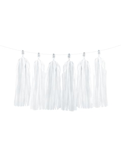 Guirnalda de flecos blancos
