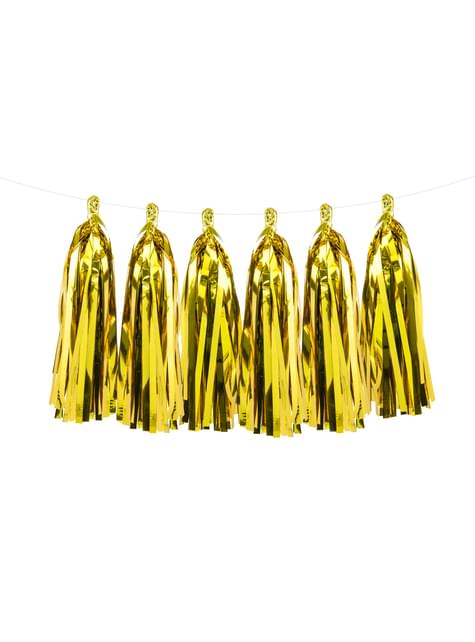 Guirnalda de flecos dorados