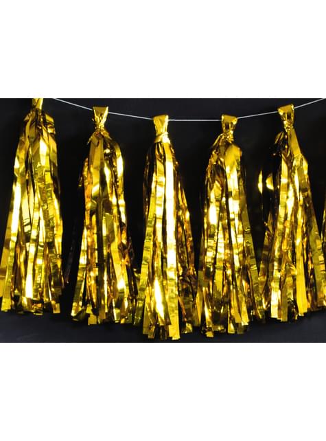 Guirnalda de flecos dorados