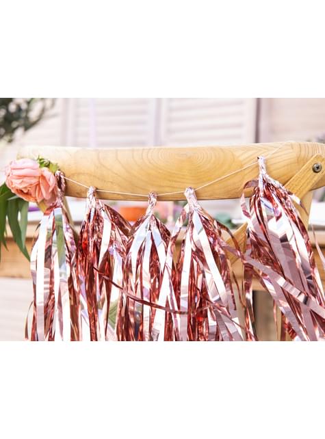 Guirnalda de flecos oro rosa - Partydeco | Funidelia
