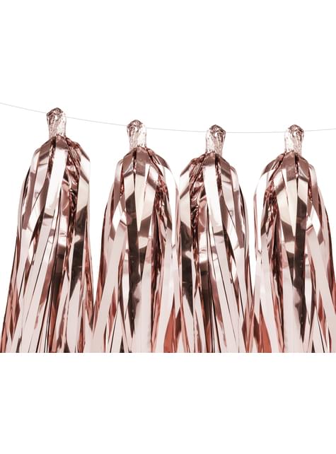 Guirnalda de flecos oro rosa - Partydeco | Funidelia