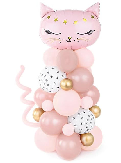 Guirnalda de globos columna de gato rosa - Partydeco | Funidelia