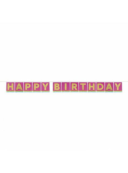 Guirnalda de Happy Birthday multicolor (33x33cm) - Bright Triangle - Unique | Funidelia