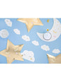Guirnalda de nubes con pestañas - Golden Sky - Partydeco | Funidelia