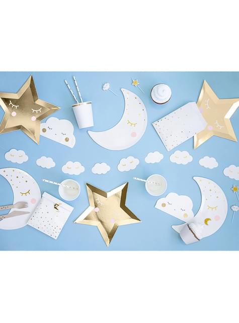 Guirnalda de nubes con pestañas - Golden Sky - Partydeco | Funidelia