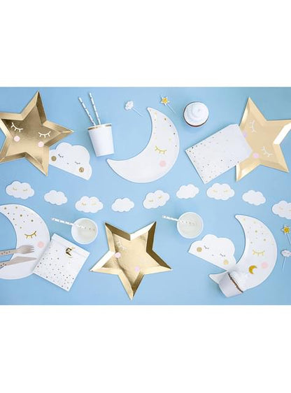 Guirnalda de nubes con pestañas - Golden Sky - Partydeco | Funidelia