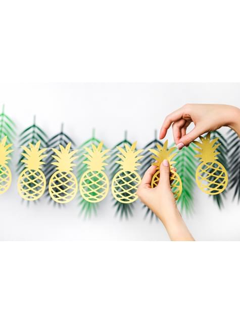 Guirnalda de piñas doradas de papel - Aloha Collection - Partydeco | Funidelia