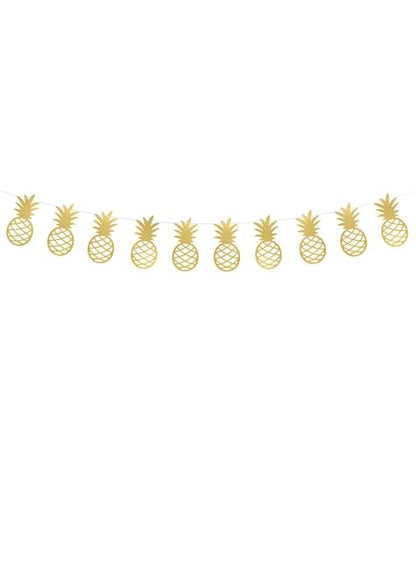 Guirnalda de piñas doradas de papel - Aloha Collection - Partydeco | Funidelia