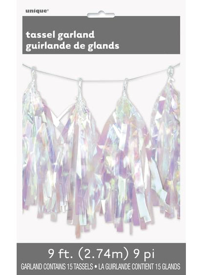 Guirnalda de pompones metalizados iridiscente - Happy Unicorn - Unique | Funidelia