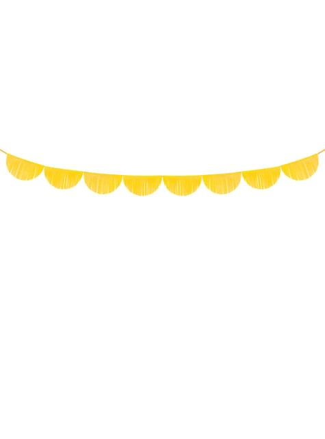Guirnalda de semicírculos amarillo con flecos