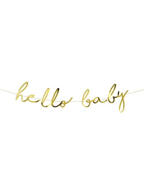 Guirnalda dorada Hello Baby - Golden Sky - Partydeco | Funidelia