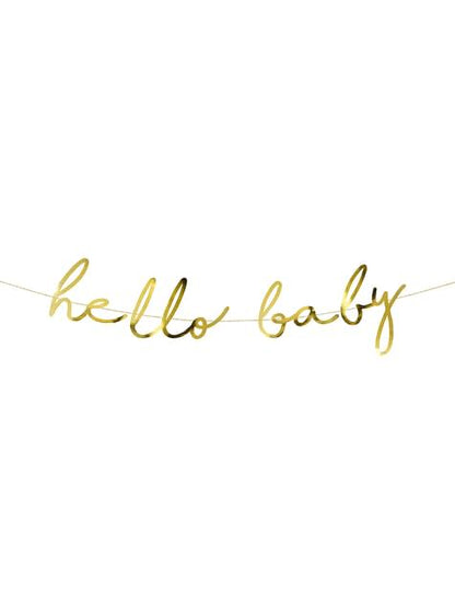 Guirnalda dorada Hello Baby - Golden Sky - Partydeco | Funidelia