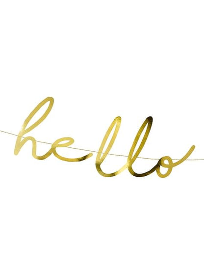 Guirnalda dorada Hello Baby - Golden Sky - Partydeco | Funidelia