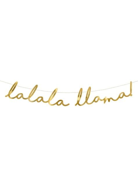 Guirnalda dorada “lalala llama“ - Partydeco | Funidelia