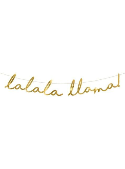 Guirnalda dorada “lalala llama“ - Partydeco | Funidelia
