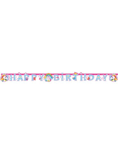 Guirnalda “Happy Birthday“ de unicornio - Rainbow Unicorn - AMSCAN | Funidelia