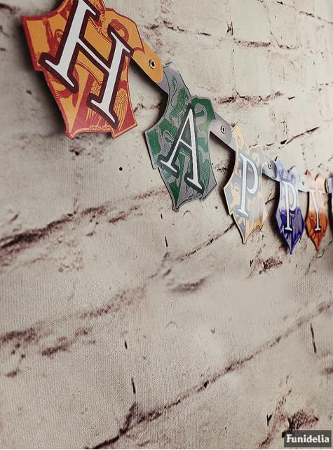 Guirnalda Happy Birthday Harry Potter - Hogwarts Houses - Unique | Funidelia