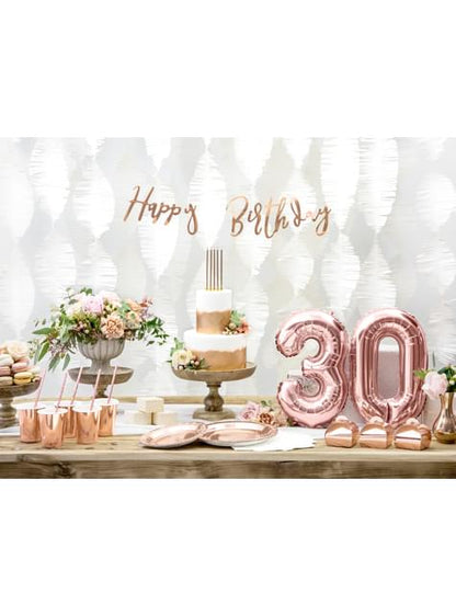 Guirnalda “Happy Birthday“ oro rosa - Partydeco | Funidelia