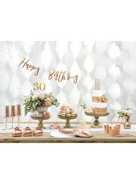 Guirnalda “Happy Birthday“ oro rosa - Partydeco | Funidelia