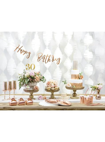 Guirnalda “Happy Birthday“ oro rosa - Partydeco | Funidelia