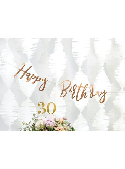 Guirnalda “Happy Birthday“ oro rosa - Partydeco | Funidelia